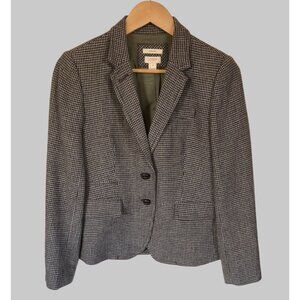 J. Crew Schoolboy Blazer Womens Size 4 Houndstooth Pattern Wool Blend Academia